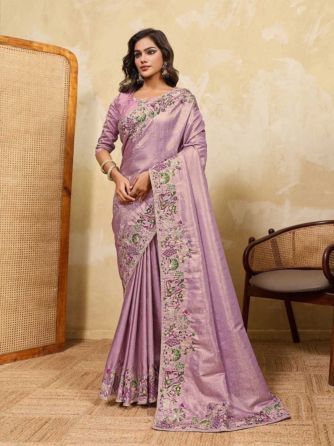 Kanjivaram Silk Lace Border Saree