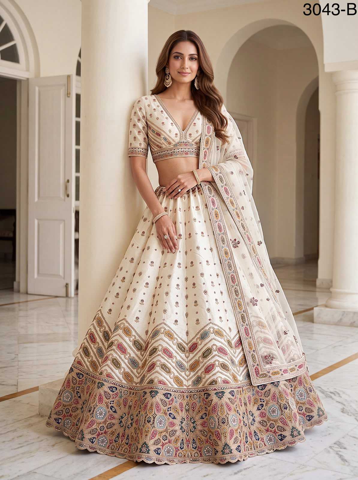 Slub Silk Lehenga