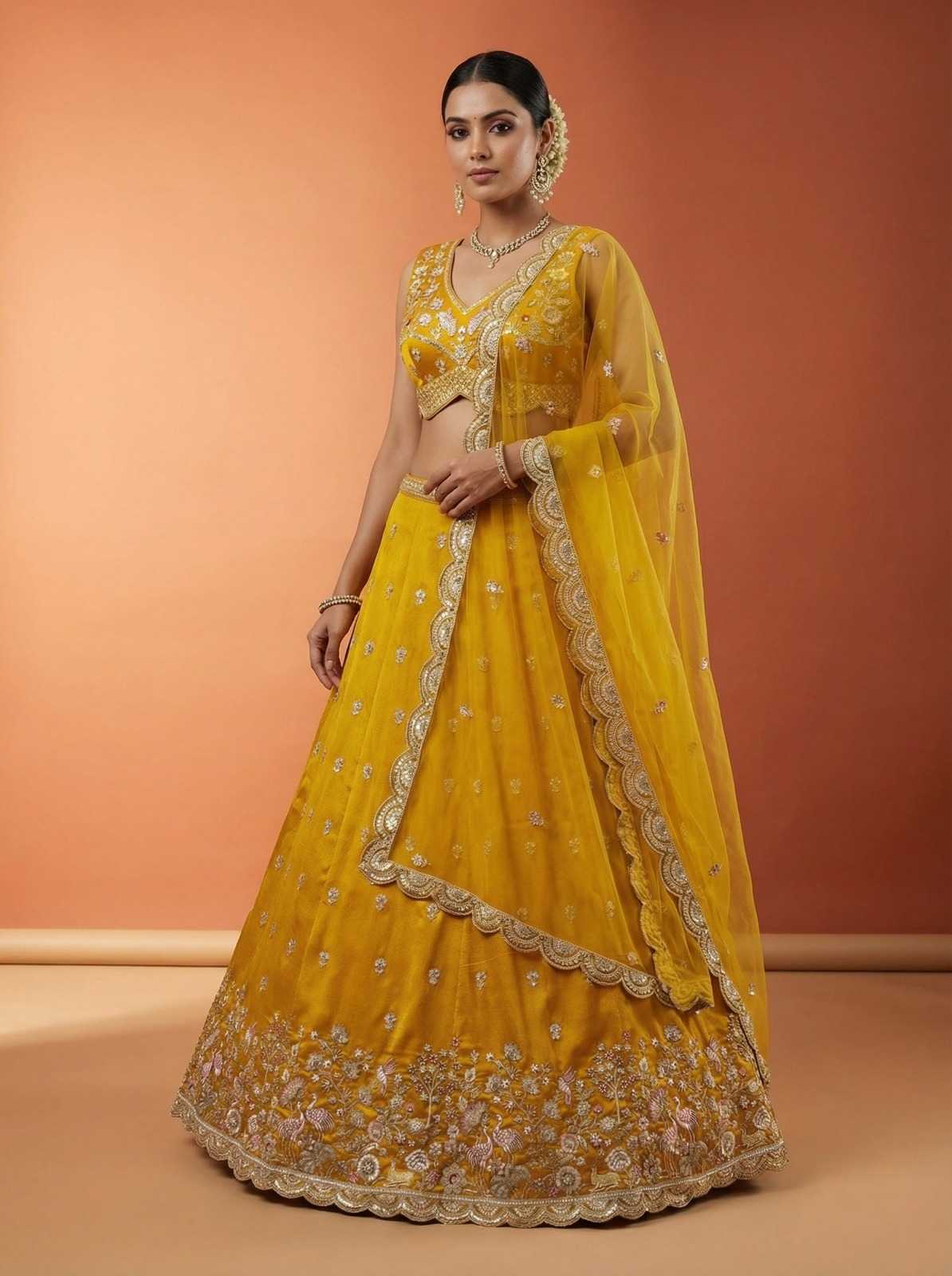 Chinon Silk Lehenga
