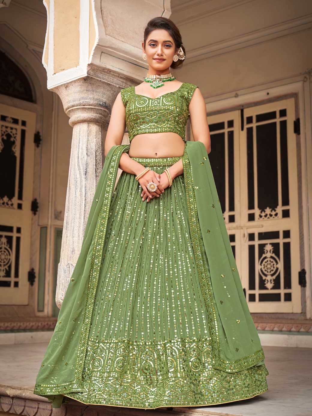 Georgette Embroidered Lehenga