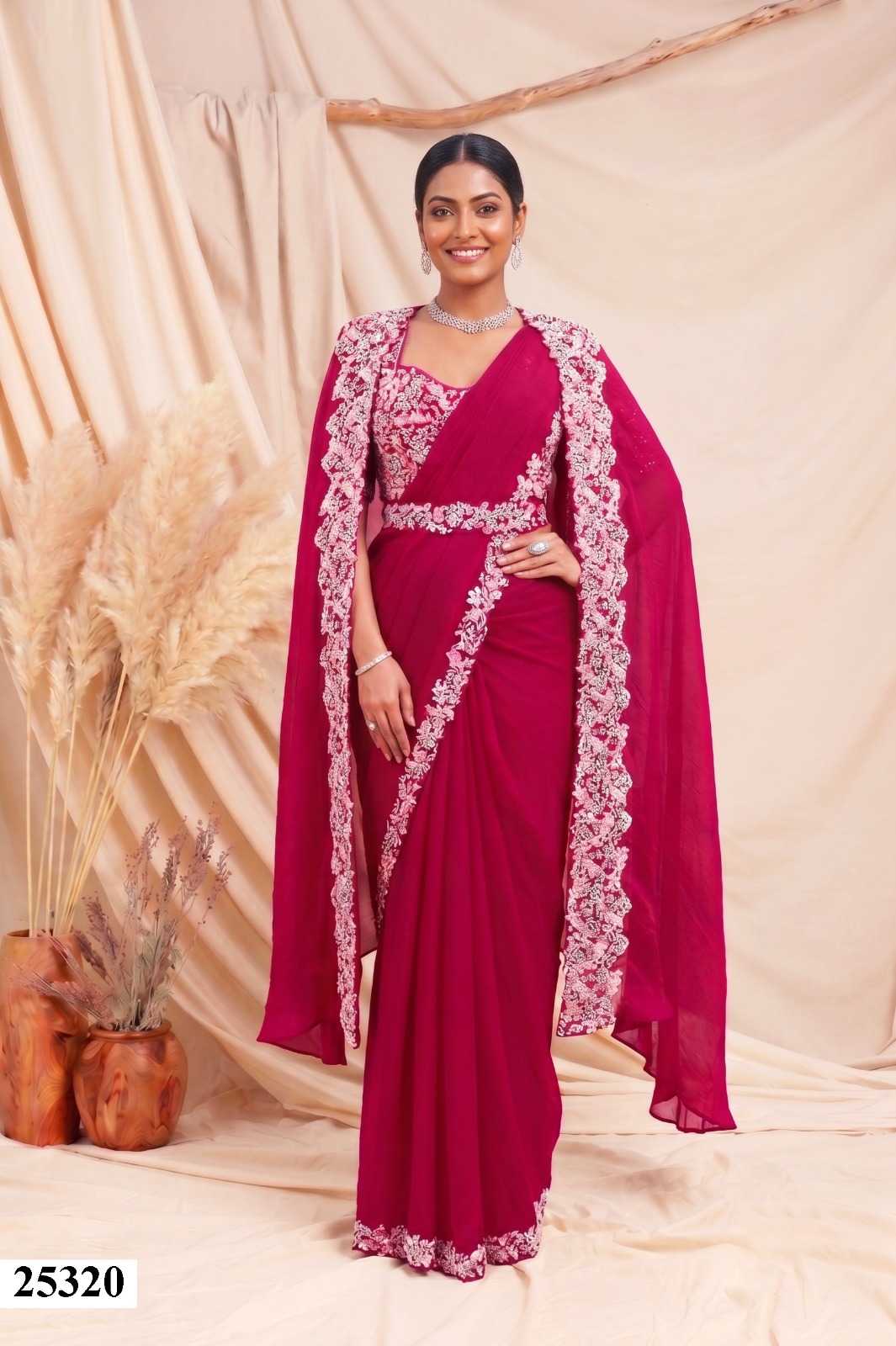 Satin Silk Hand Work Saree