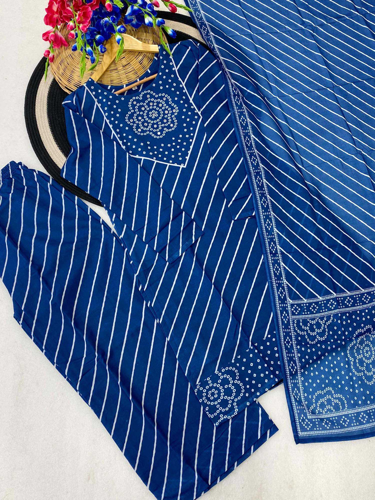 Cotton Designer Kurti in Rani