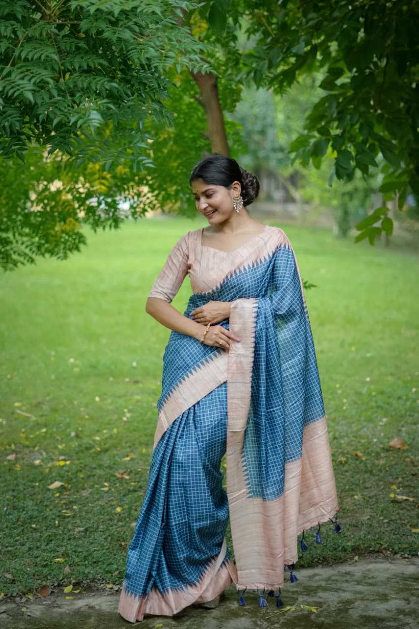 Kantha Tussar Silk Fancy Saree