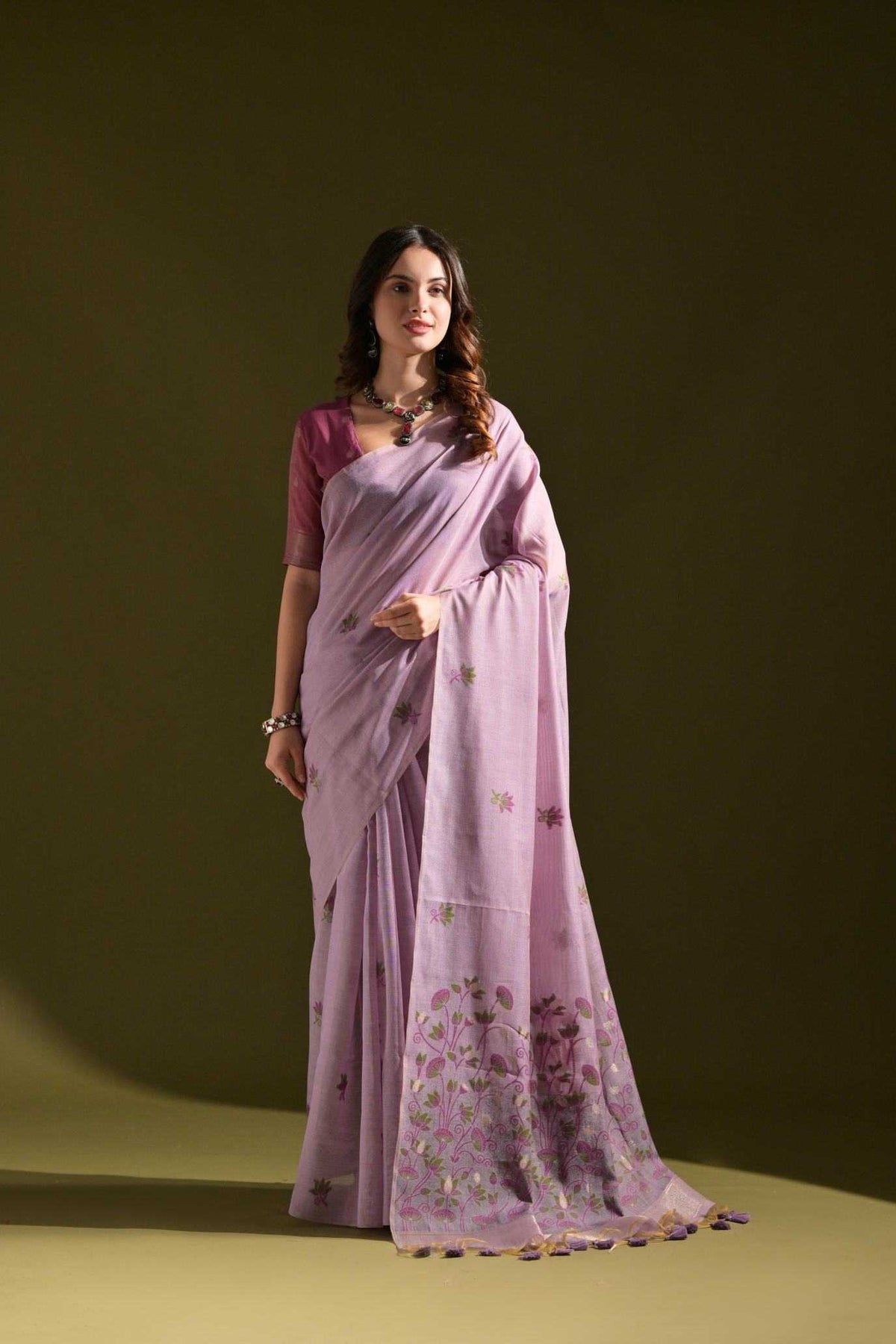 Muga Cotton Designer Saree