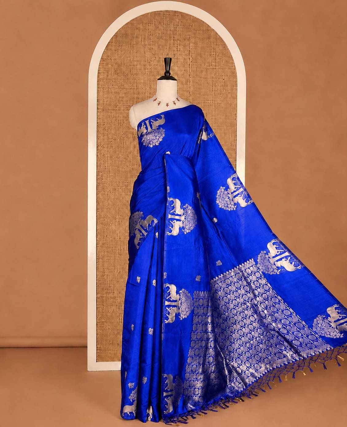 RAW Banarasi Soft Silk Zari Border Saree