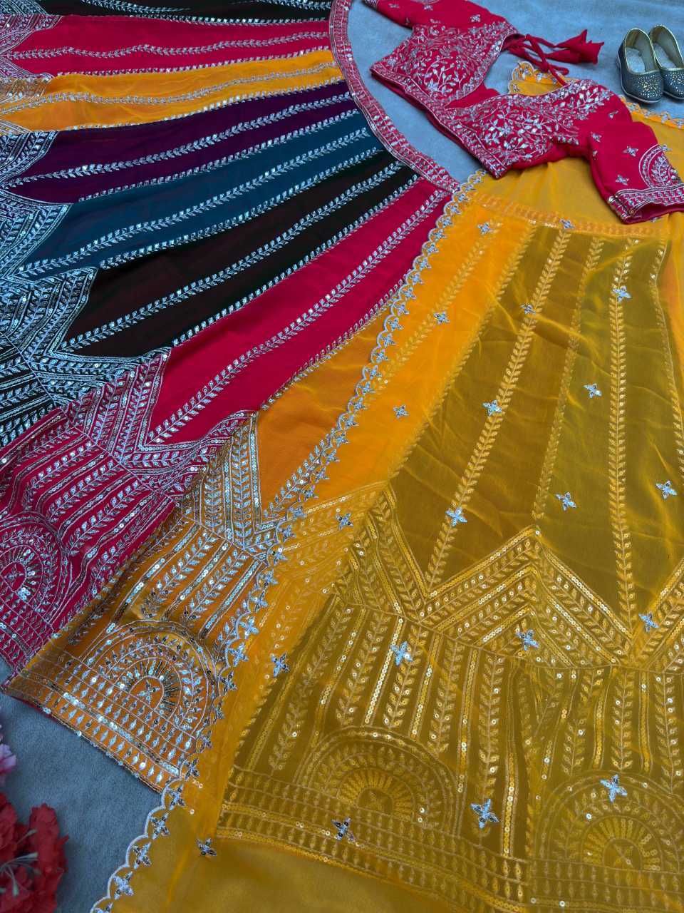 Faux Georgette Embroidered Lehenga