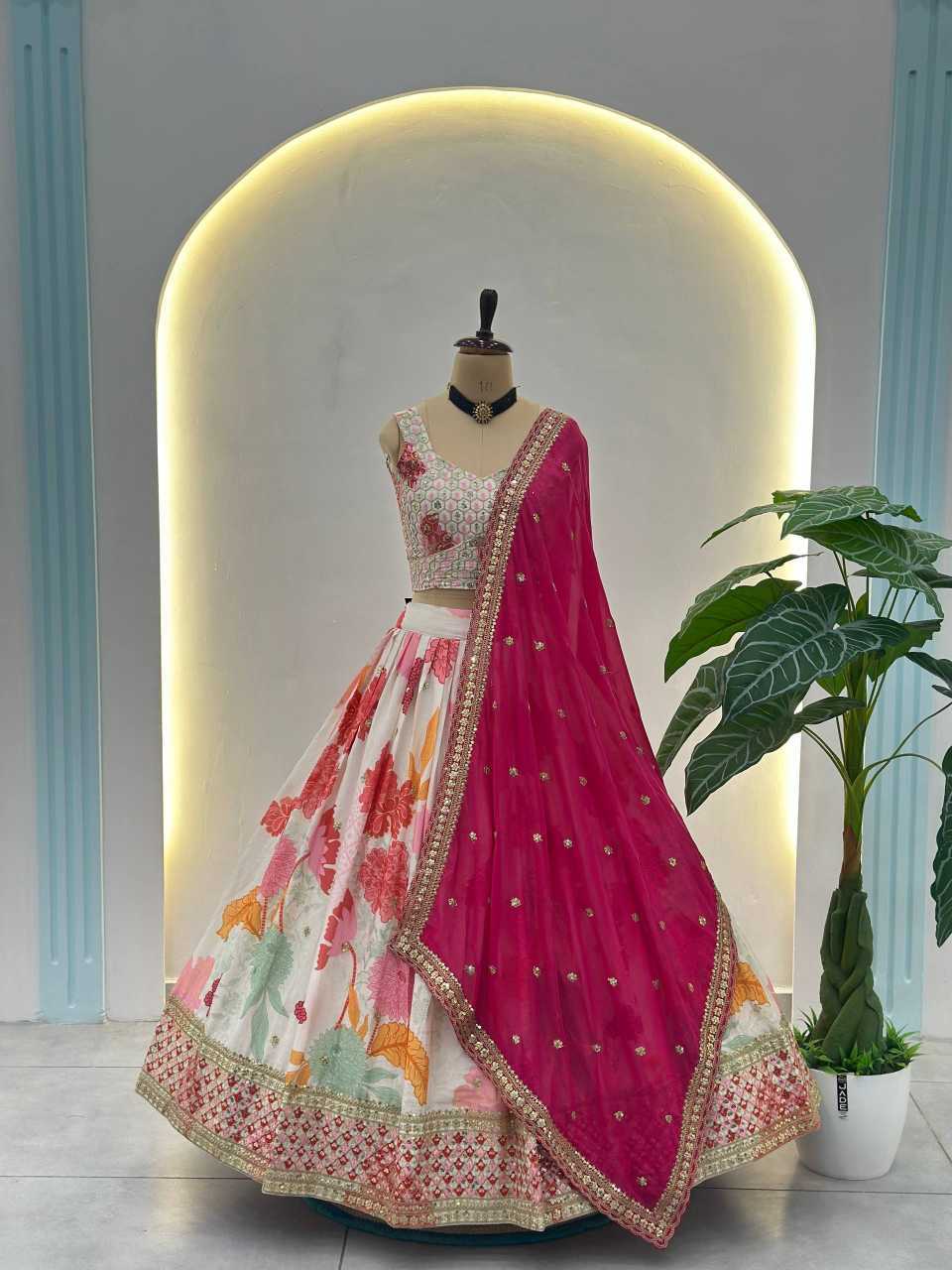 Chinon Silk Designer Lehenga