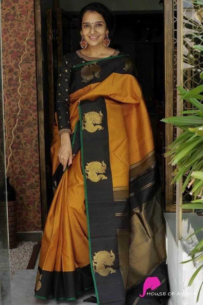 Lichi Silk Soft Saree in Mustard