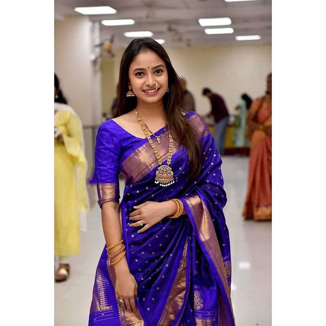 Lichi Silk Soft Saree in Blue