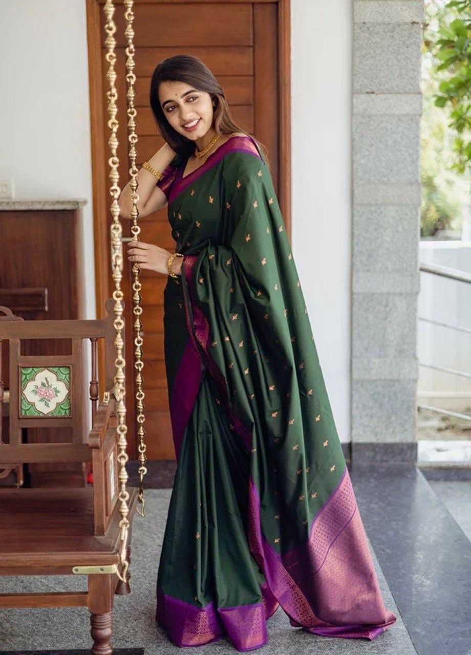Lichi Silk Embroidered Saree