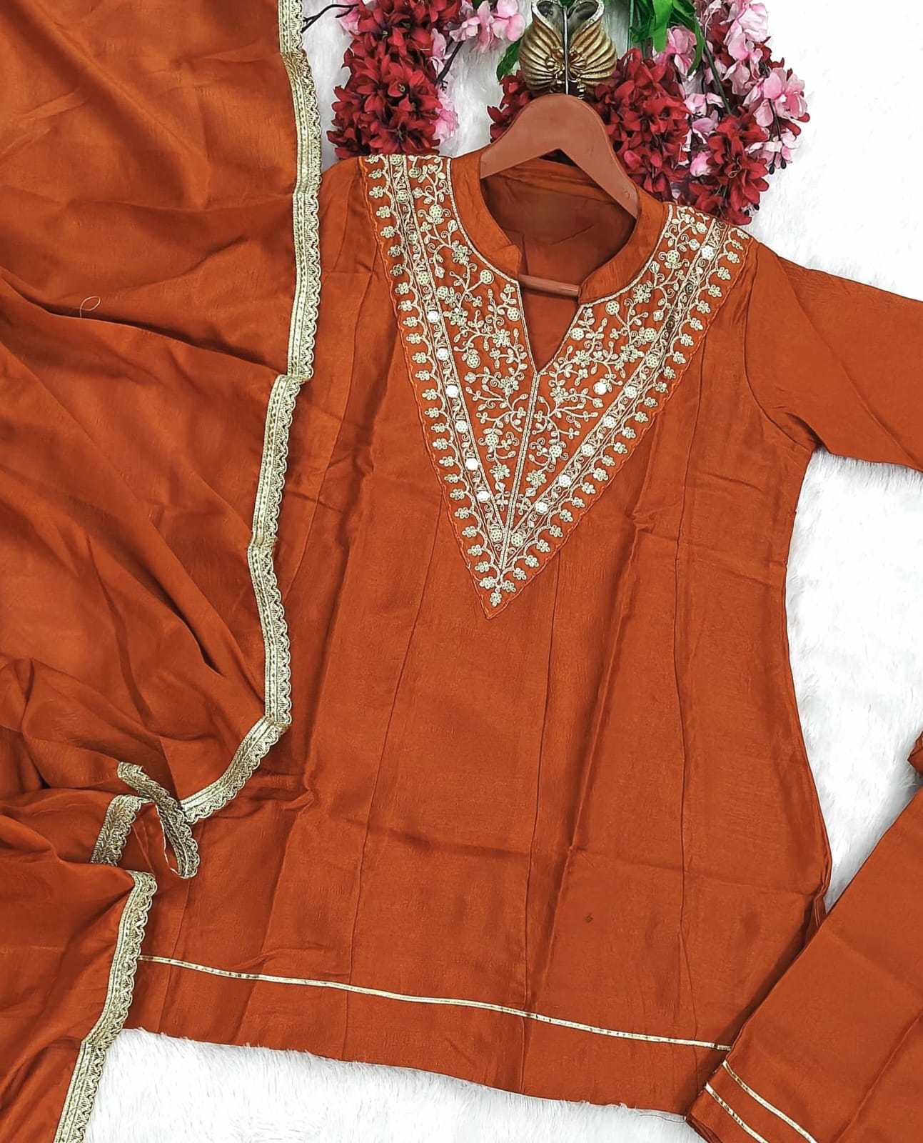 Vichitra Silk Embroidered Kurti