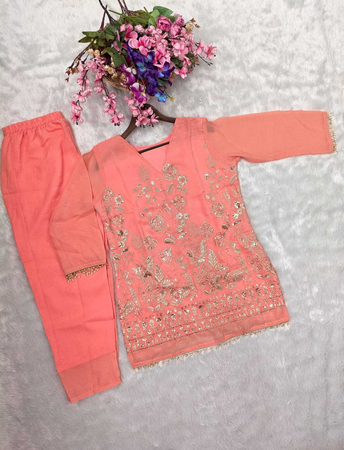 Crush Silk Designer Kurti