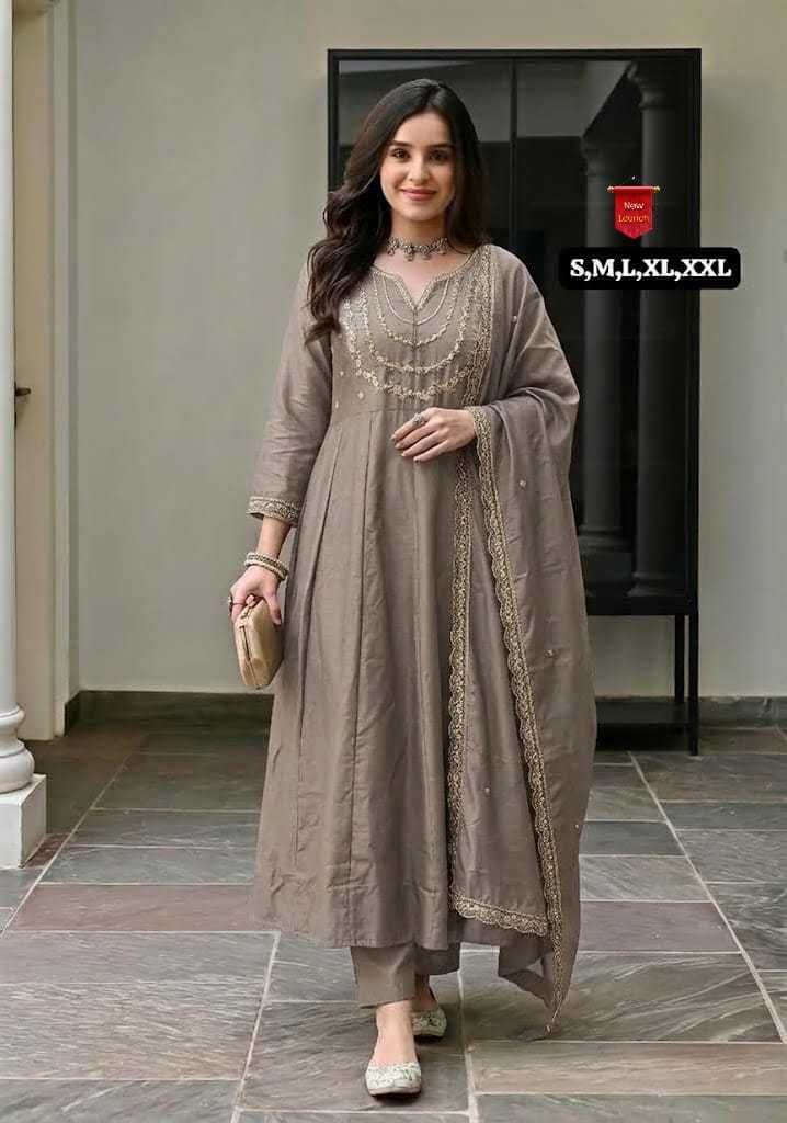 Aranya Vichitra Silk Embroidered Kurti