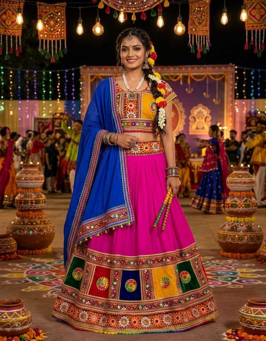 Handmade Bangadi Soft Cotton Designer Lehenga