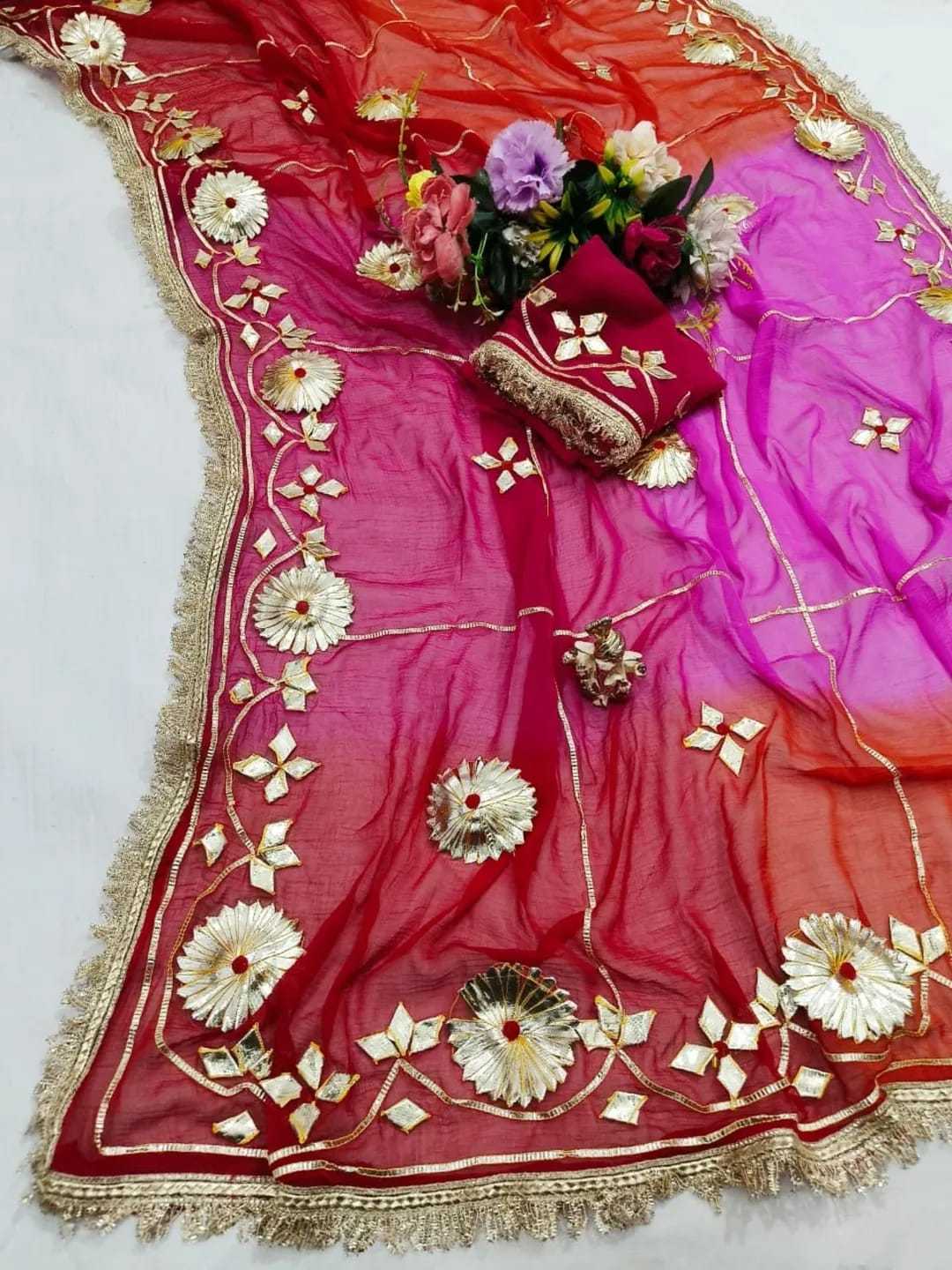 Chiffon Saree in Green