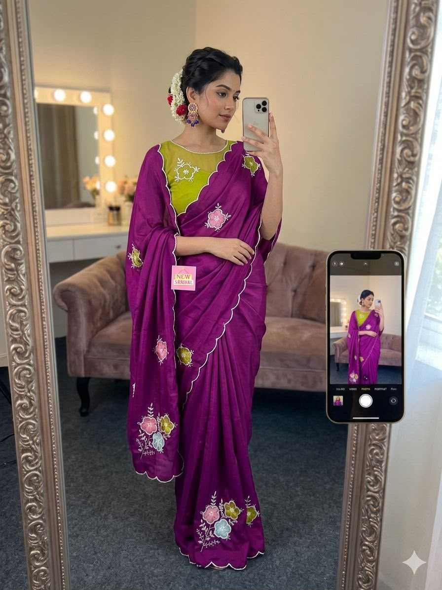 Manasika Chinon Silk Soft Saree