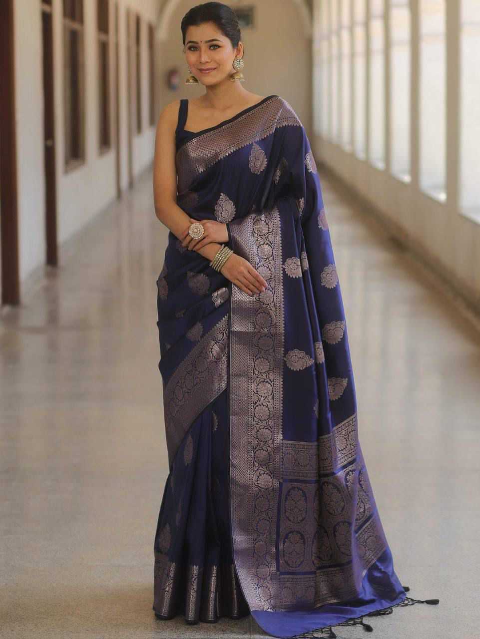 Lichi Silk Soft Saree in Coffee Brown