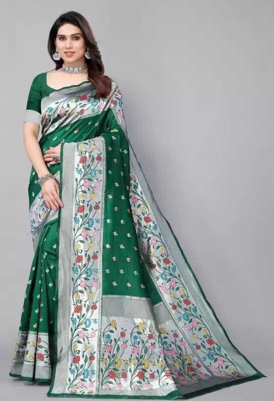Lichi Silk Designer Saree in Deep Blue