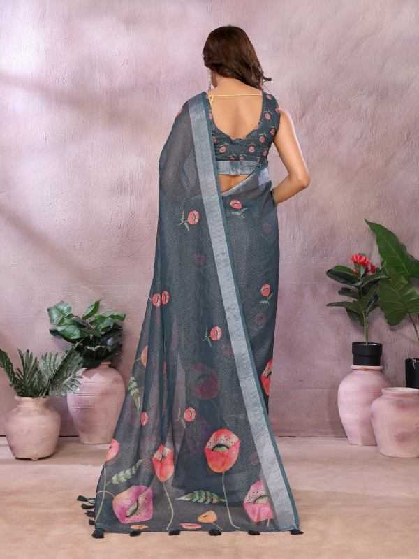 Linen Designer Saree