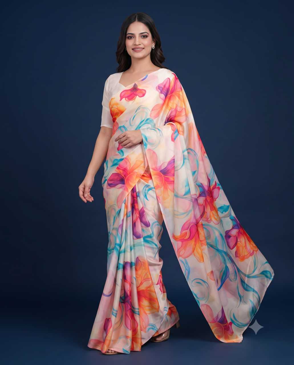 Satin Silk Party Wear Saree 923