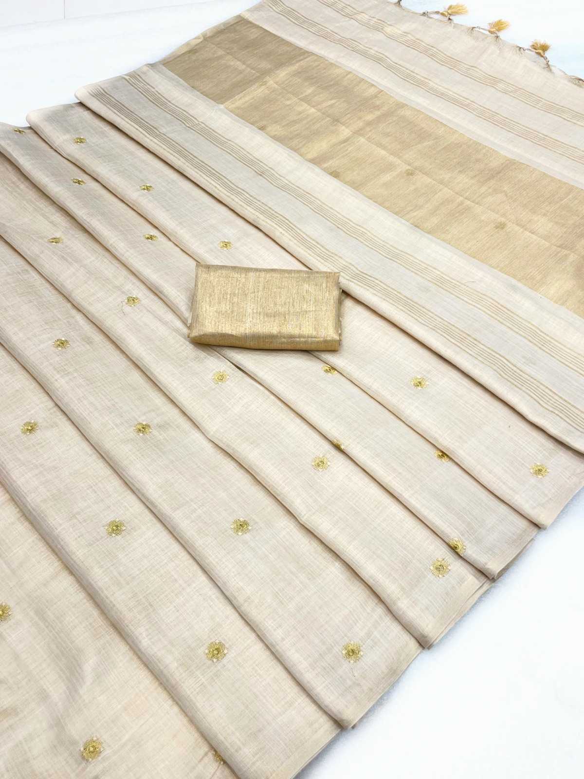 Linen Designer Silk Saree