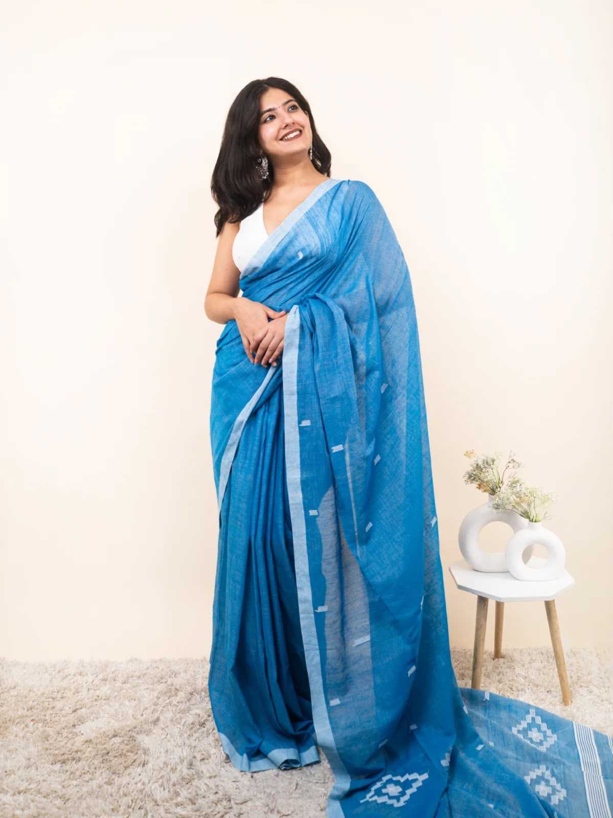 Cotton Printed Saree in Mustard