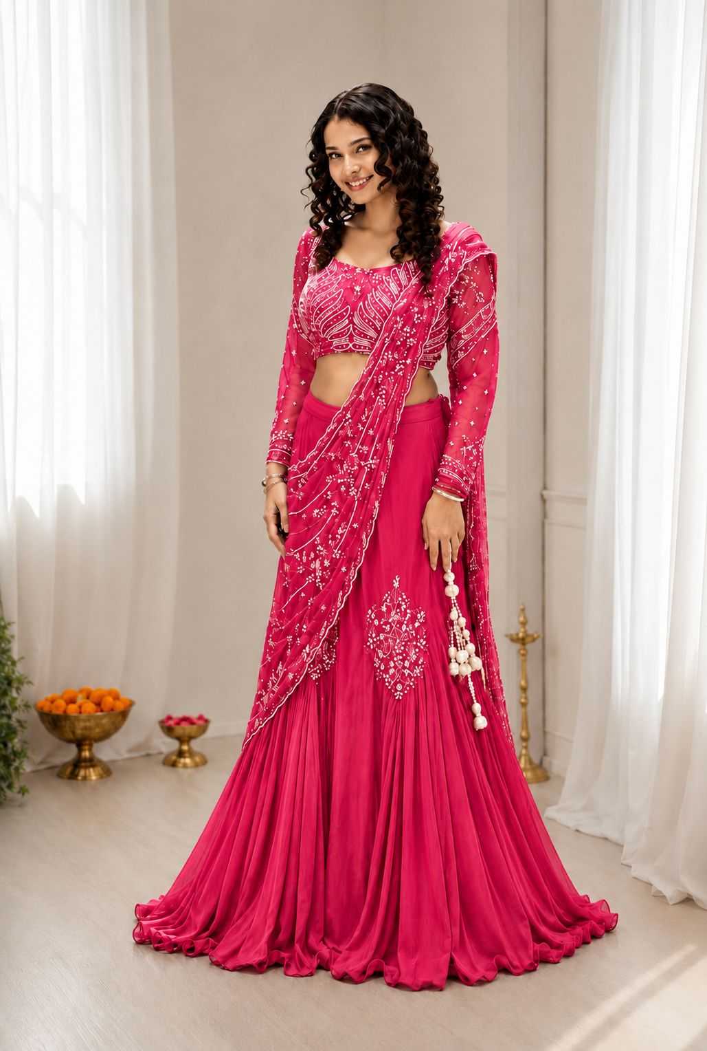 Chinon Silk Lehenga
