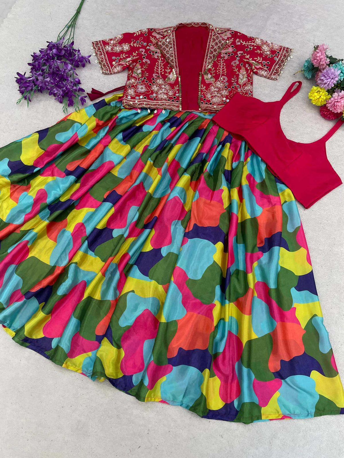 Chinon Silk Designer Lehenga