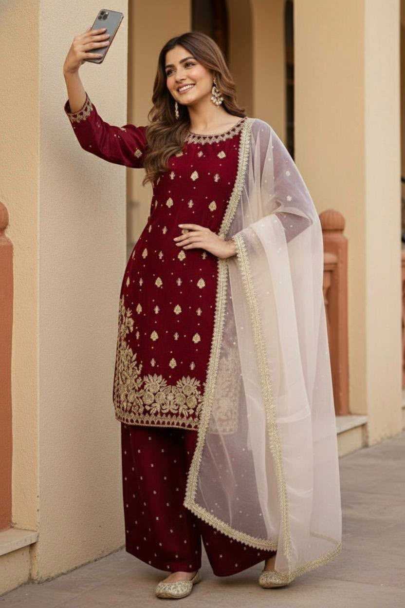 Heavy Silk Embroidery Suit