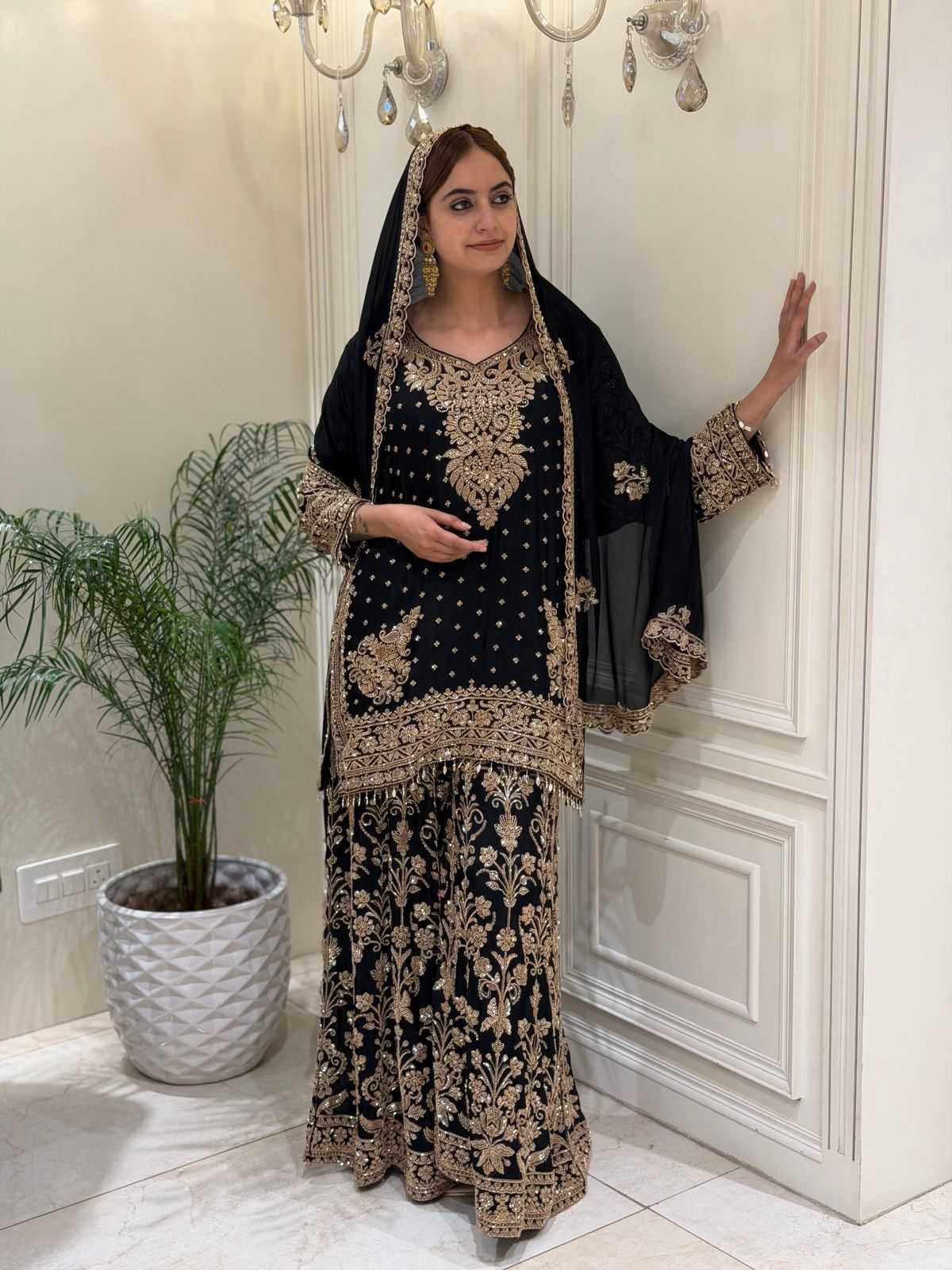 Faux Georgette Embroidery Suit JT-143040
