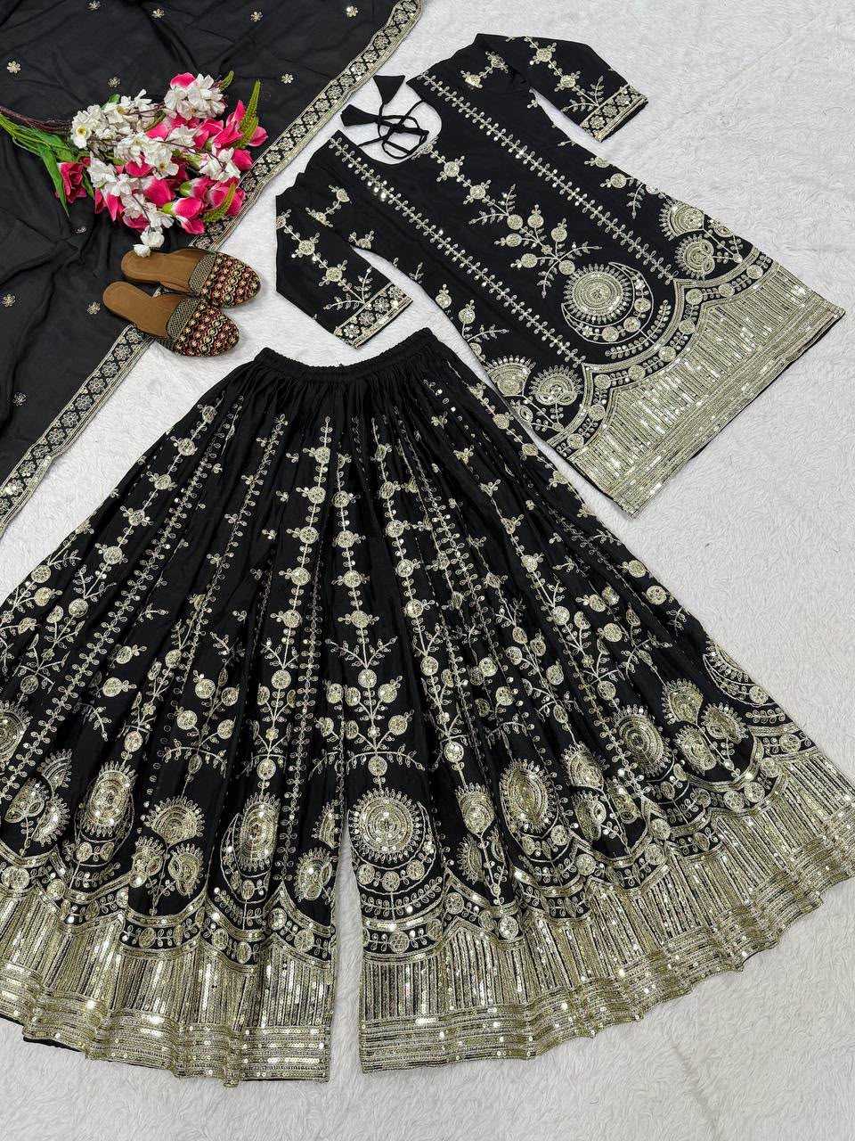 Vichitra Silk Sharara Salwar Suit