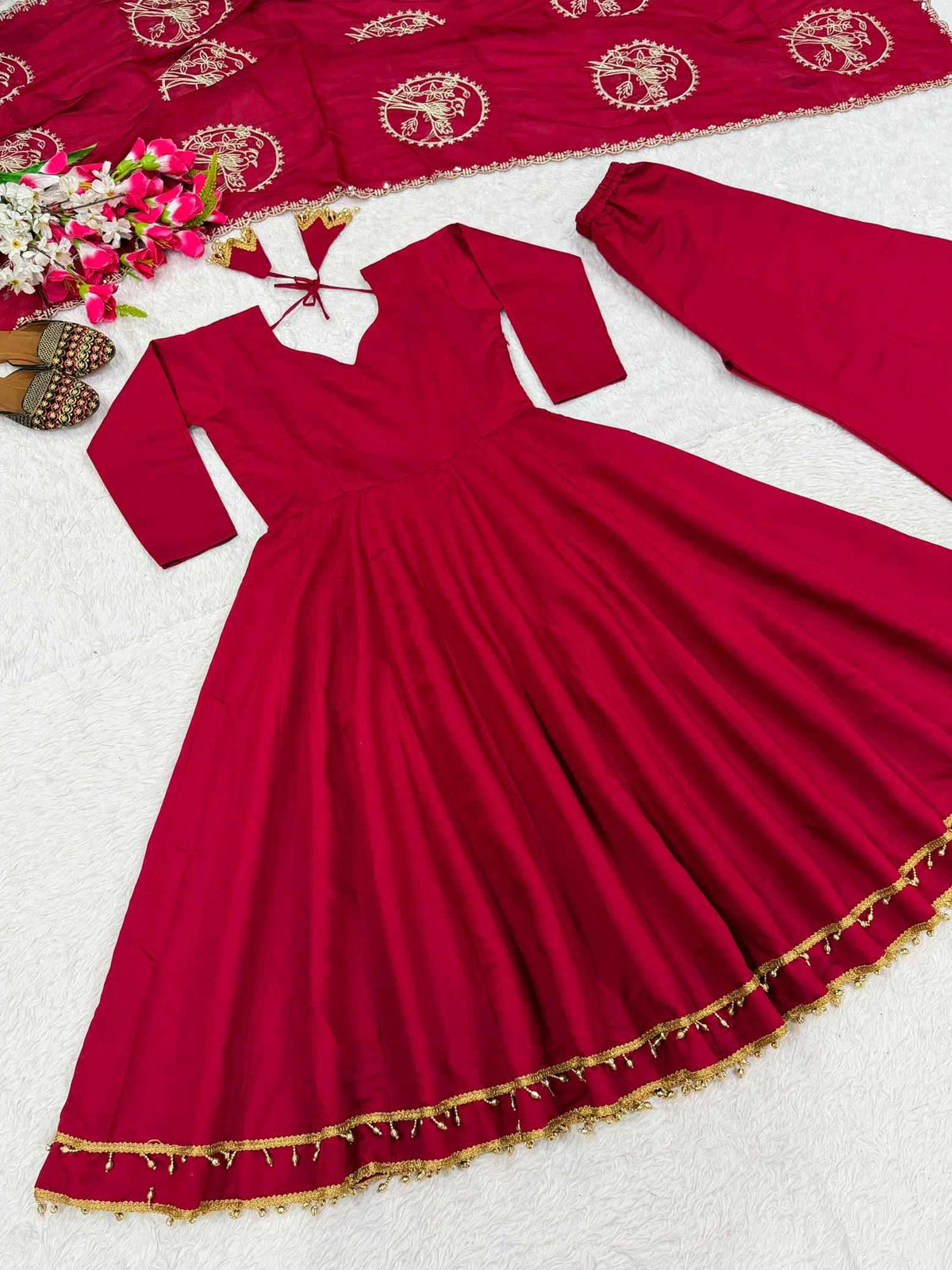 Heavy Roman Silk Palazzo Suit