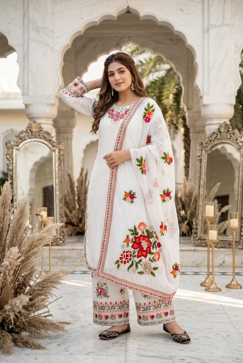 Faux Georgette Embroidery Suit