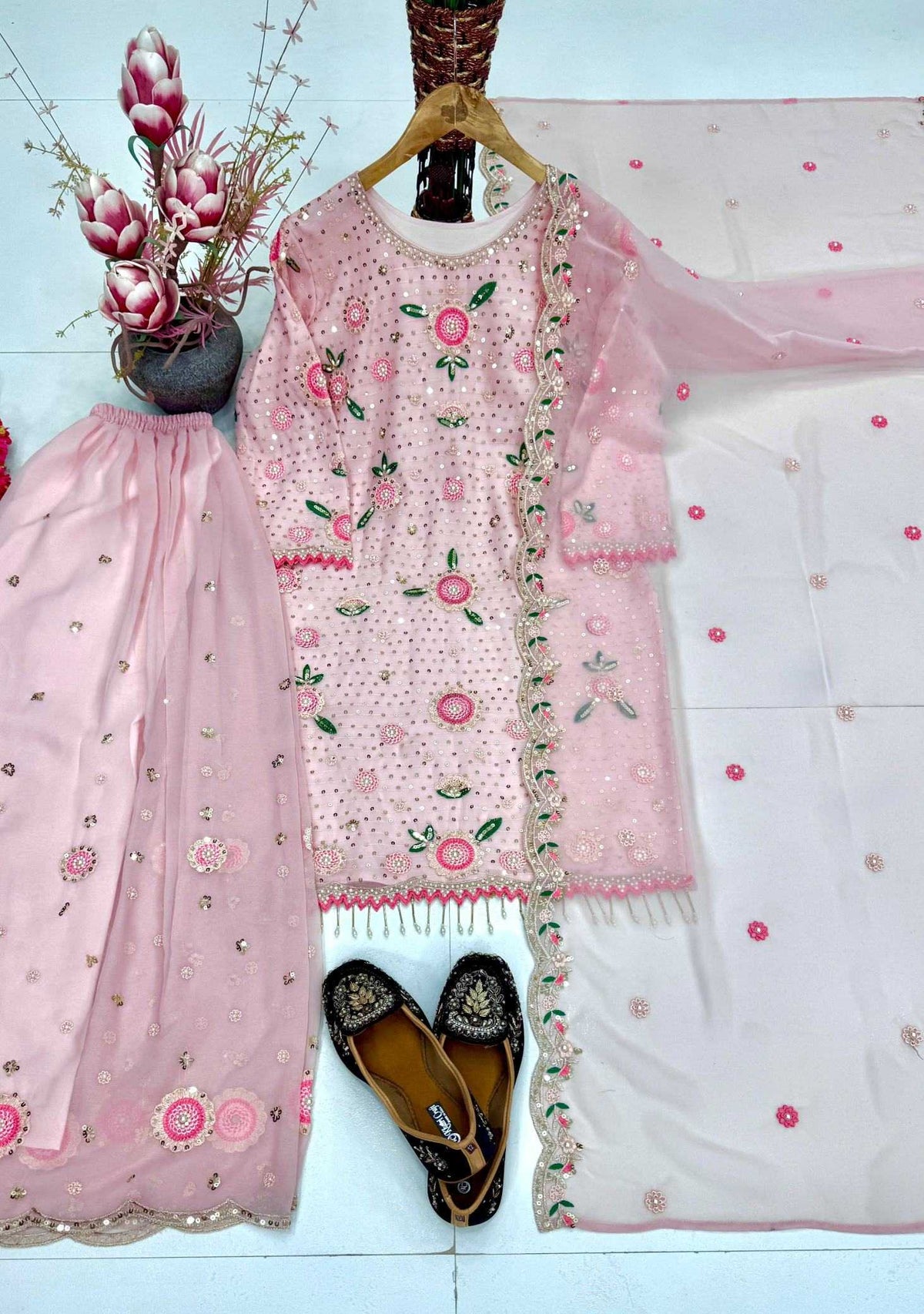 Faux Georgette Embroidery Suit 49