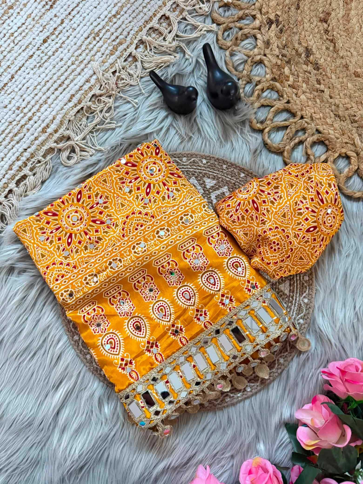 Satin Silk Printed Saree