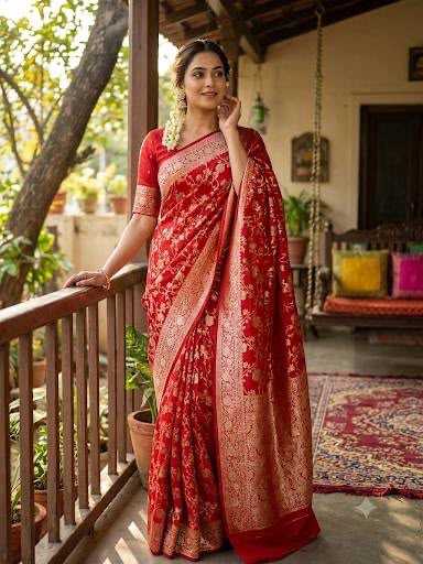 Kanjivaram Silk Zari Border Saree in Blue