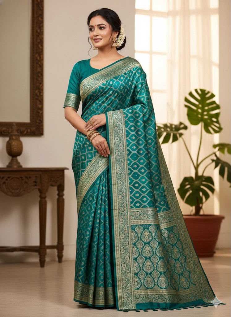 Lichi Silk Banarasi Saree in Violet