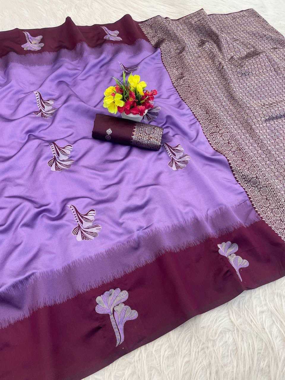 Banarasi Soft Silk Saree in Light Green
