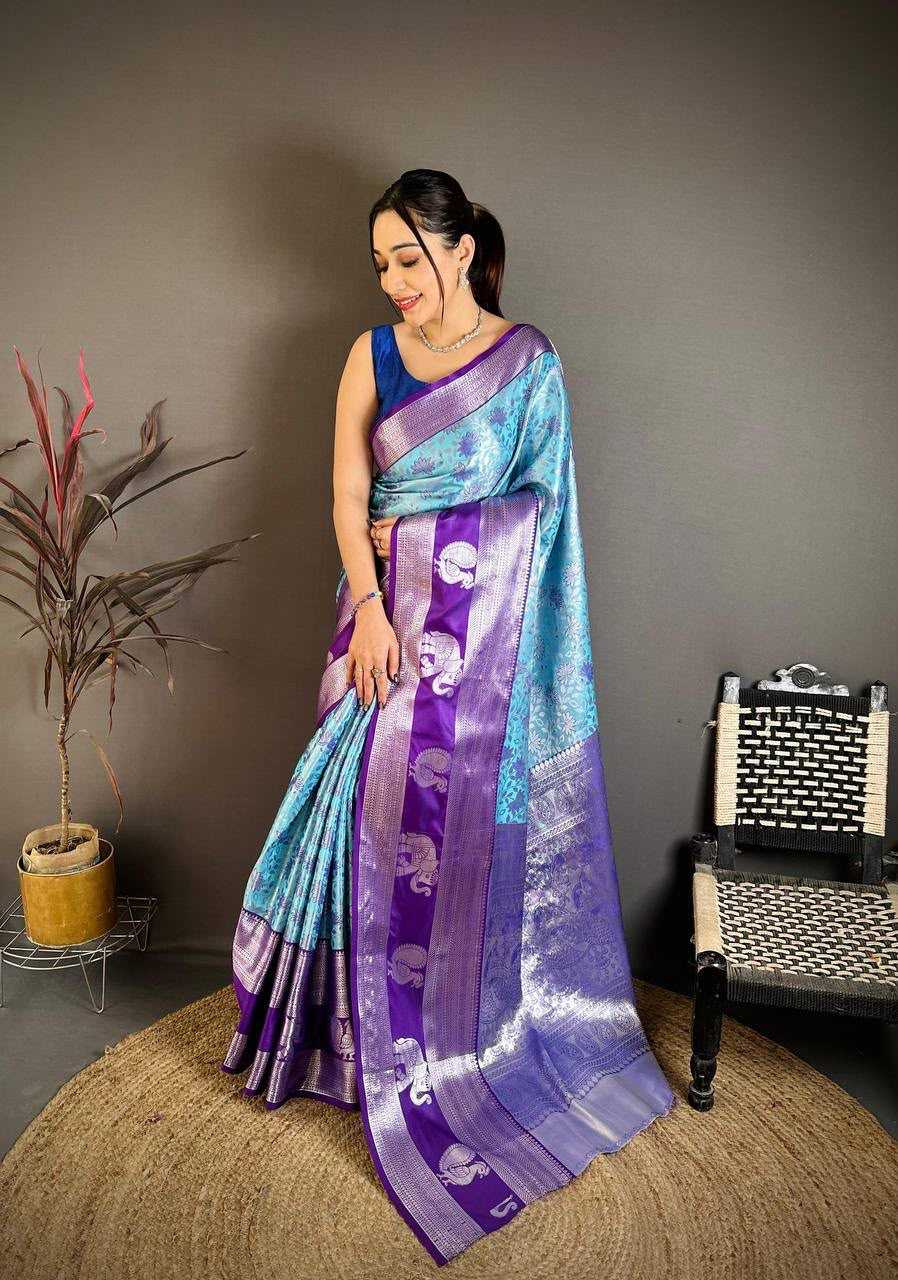 Kanjivaram Silk Designer Saree in Lavender