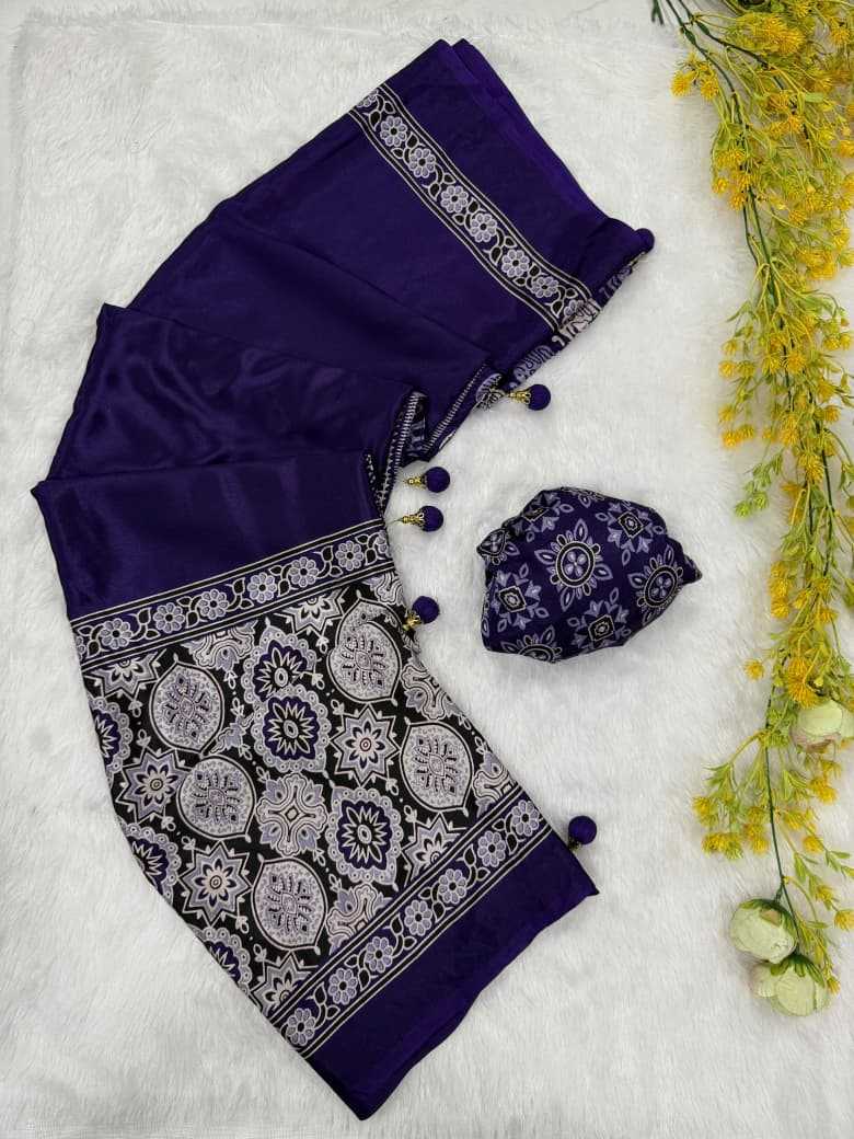 Gajji Silk Ajrakh Saree