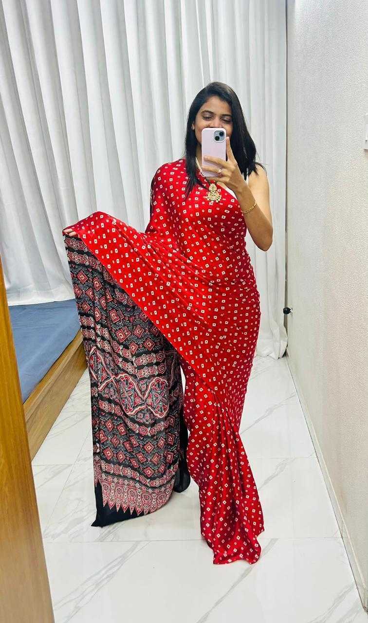 Gajji Silk Ajrakh Saree