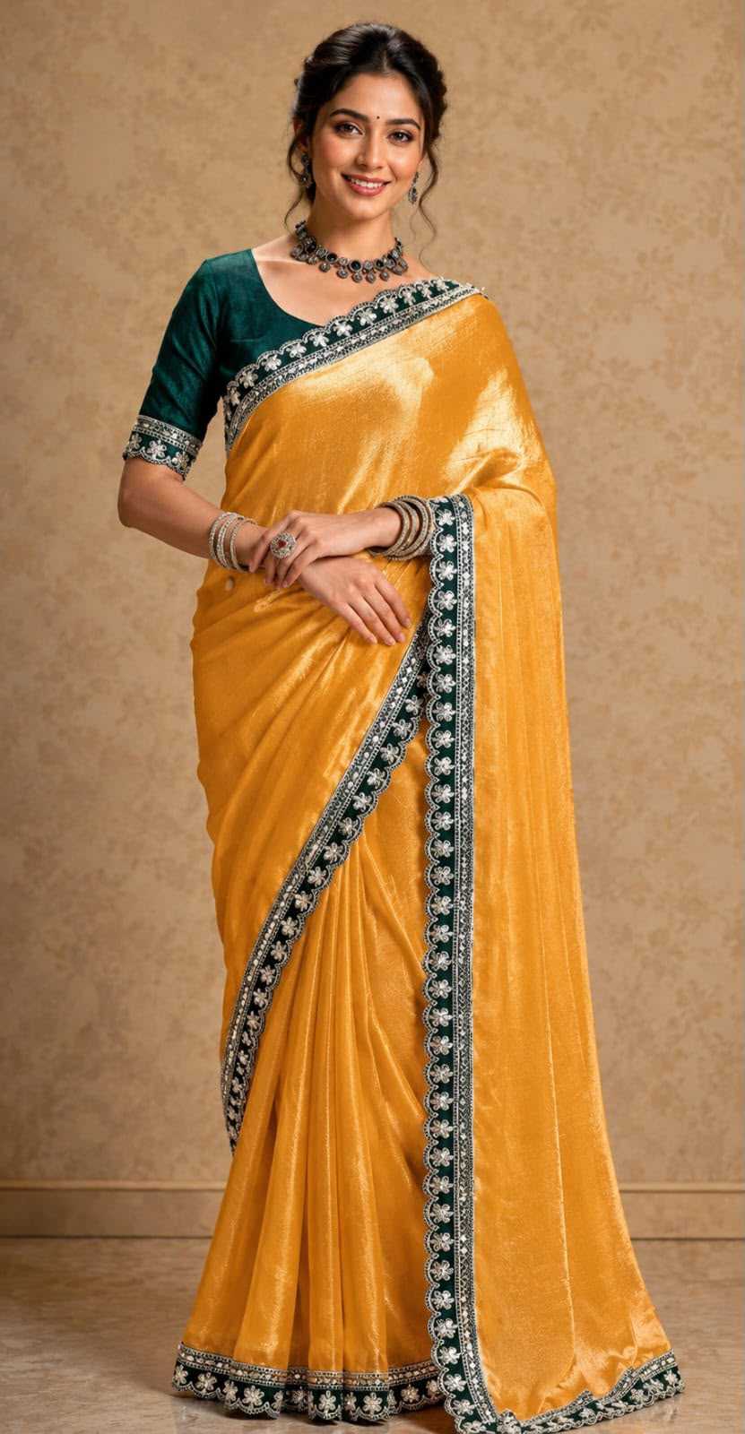 Furr Lace Georgette Ready To Wear Saree