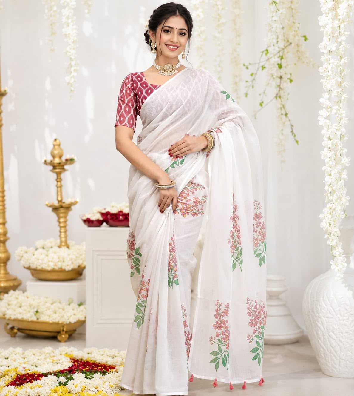Linen Designer Saree