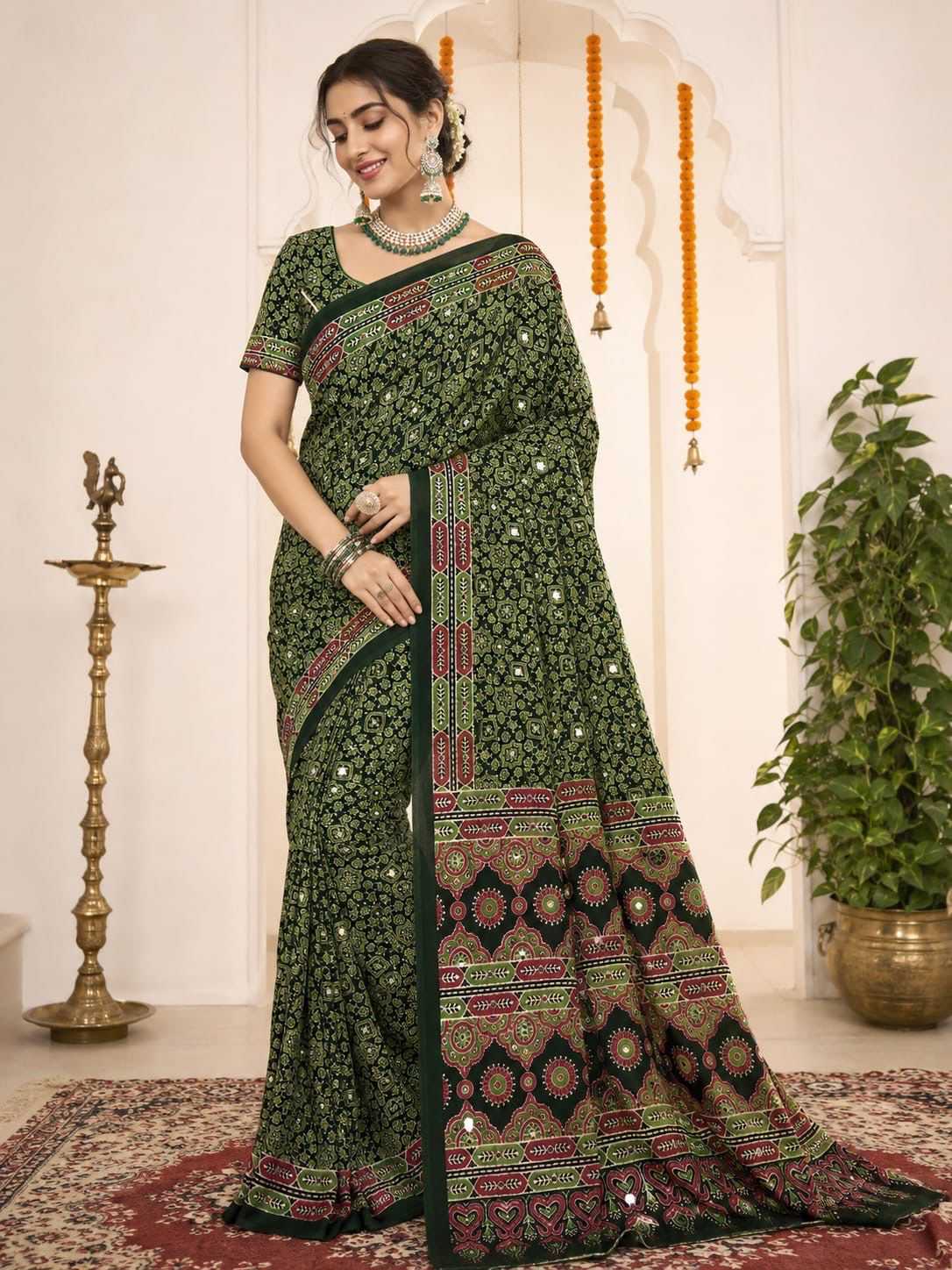 Japan Sartin Designer Saree