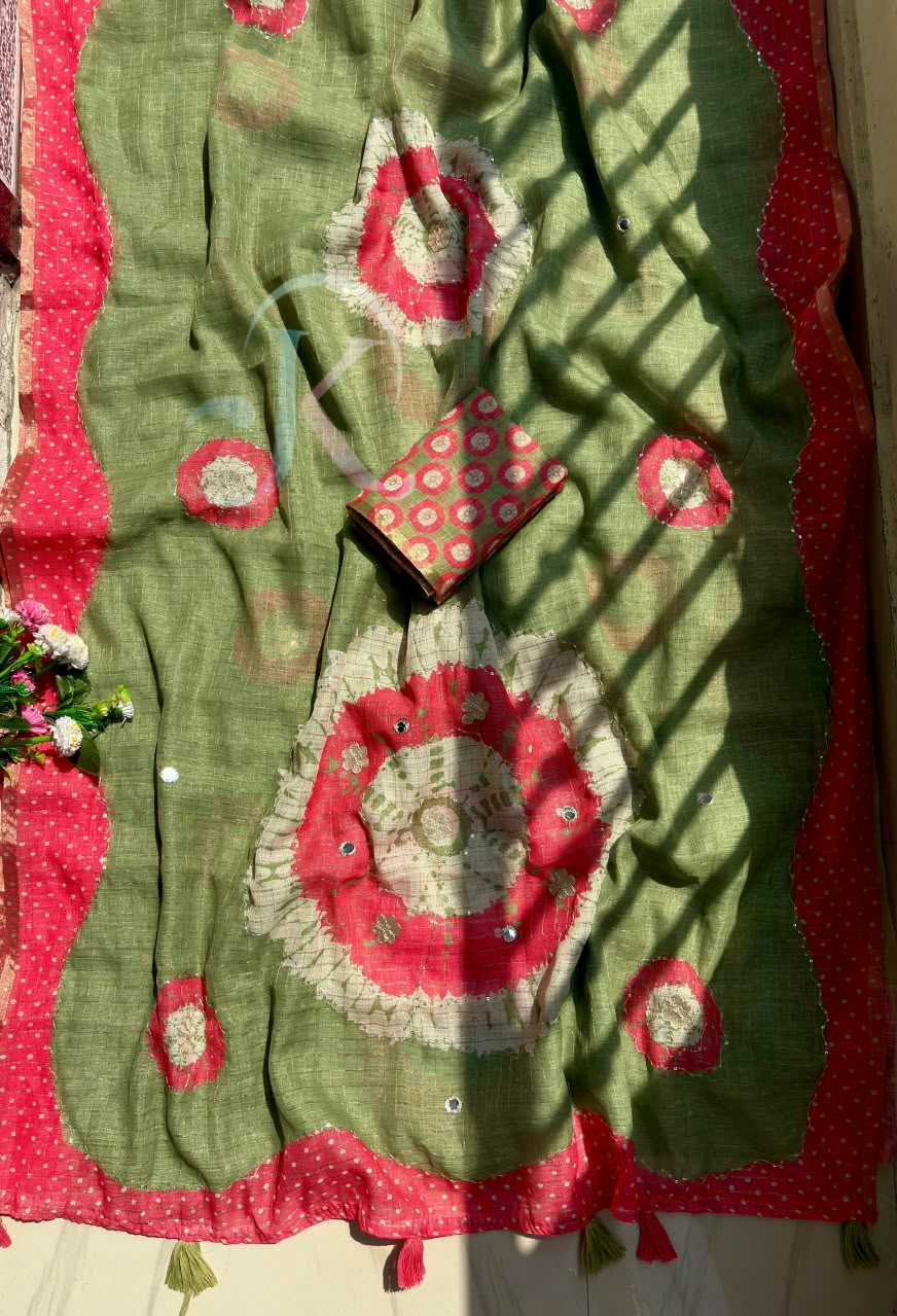 Chanderi Cotton Sequence Saree