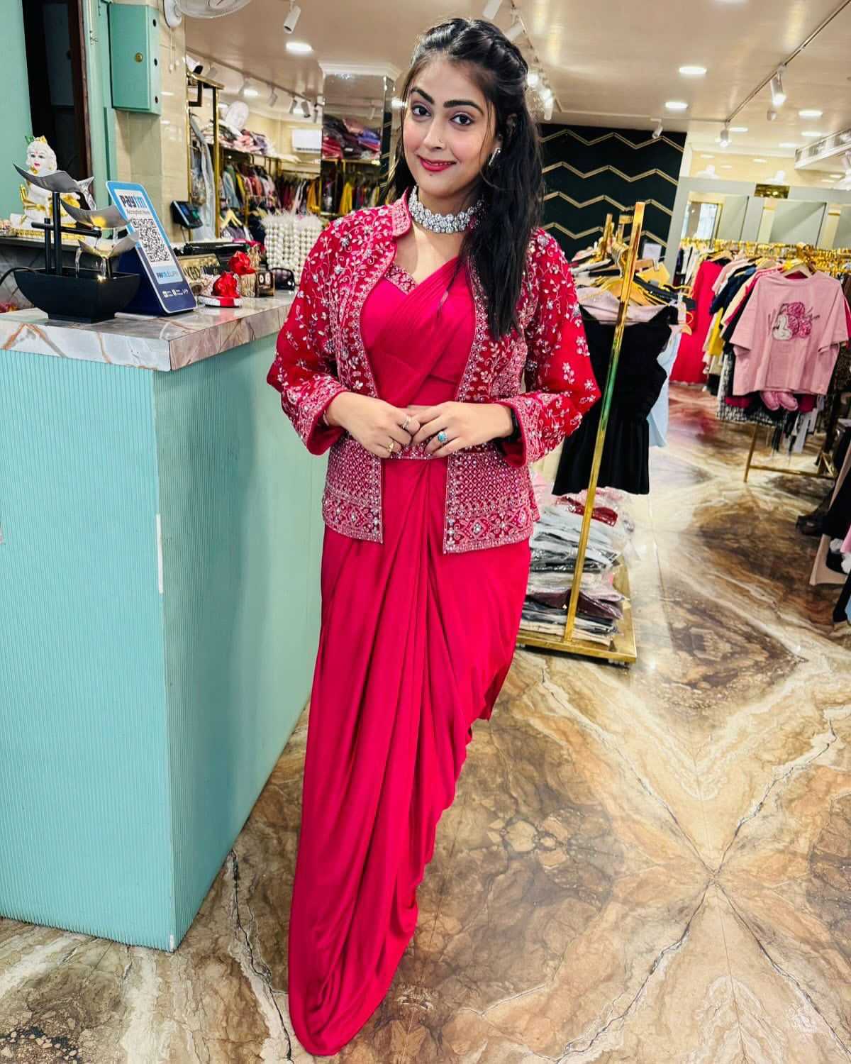 Satin Silk Ready To Wear Saree