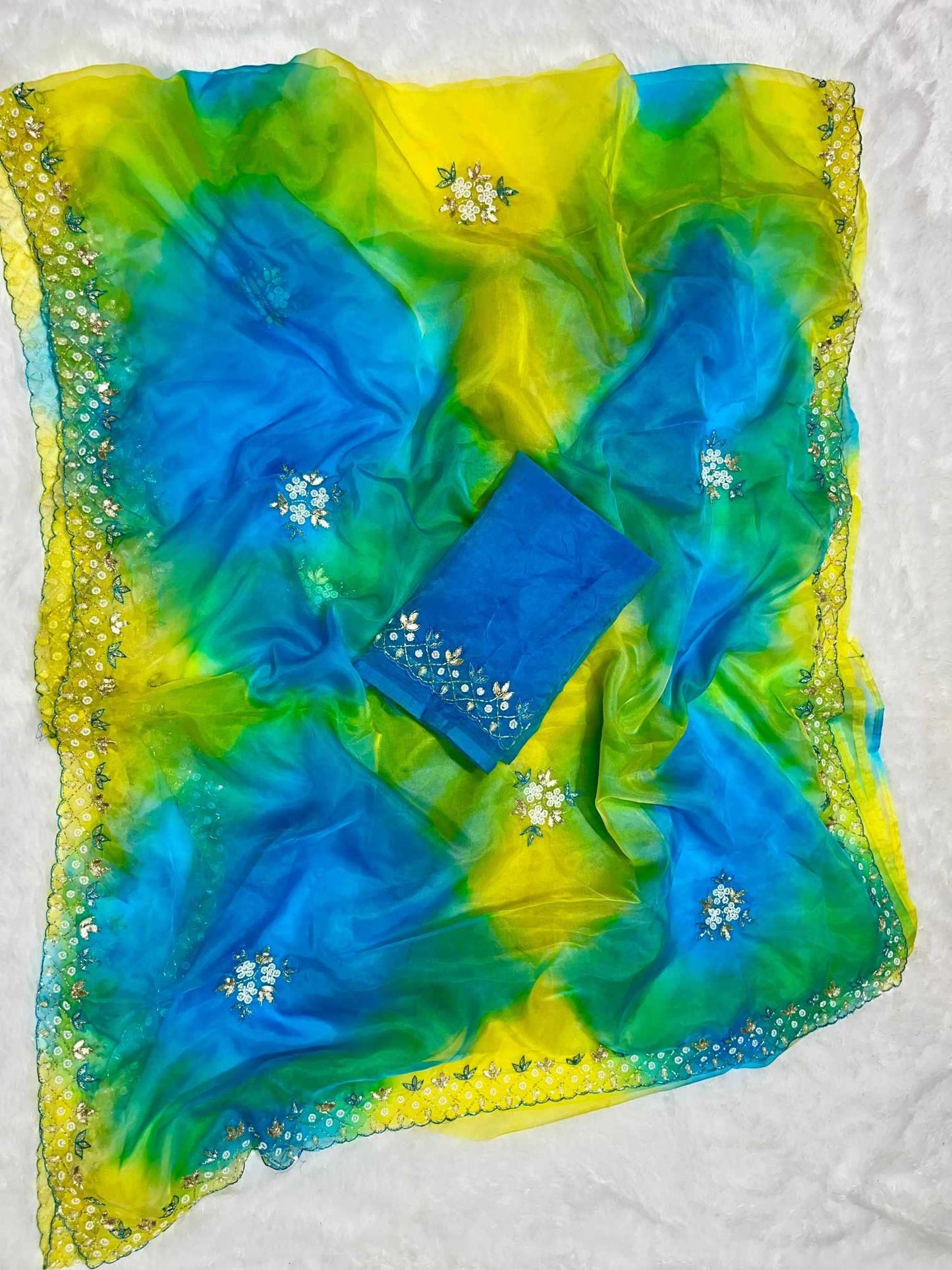 Organza Cutwork Saree