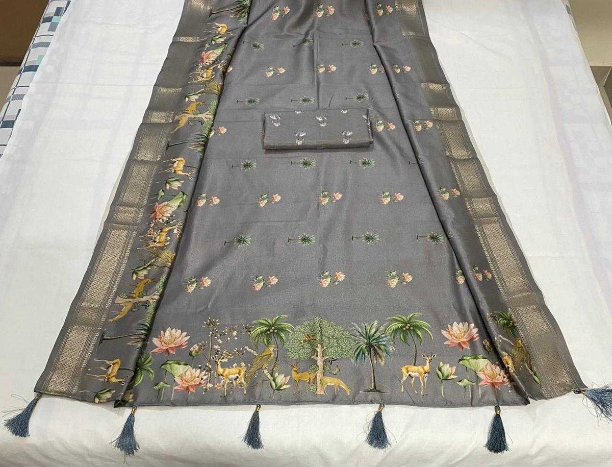 Aditi Soft Silk Saree in Glade Green
