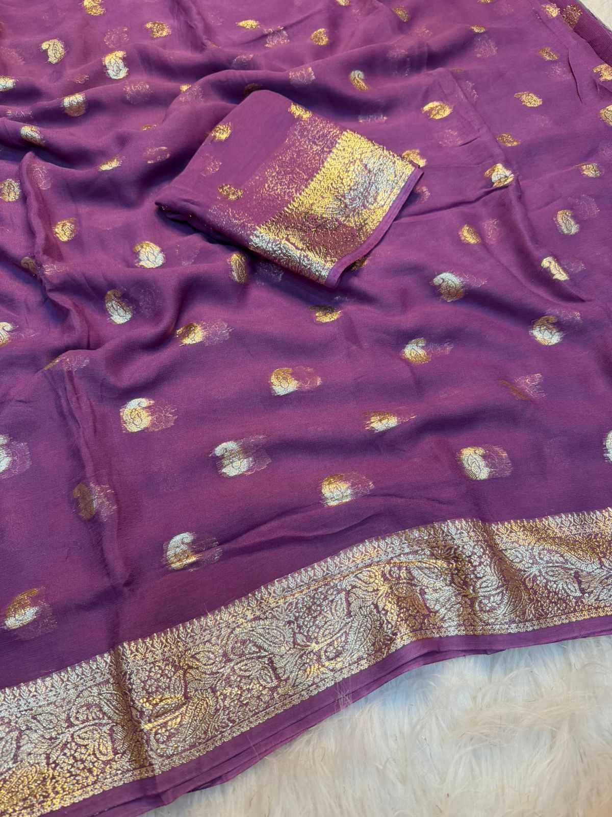Amaira Premium Georgette Designer Saree in Teal Blue