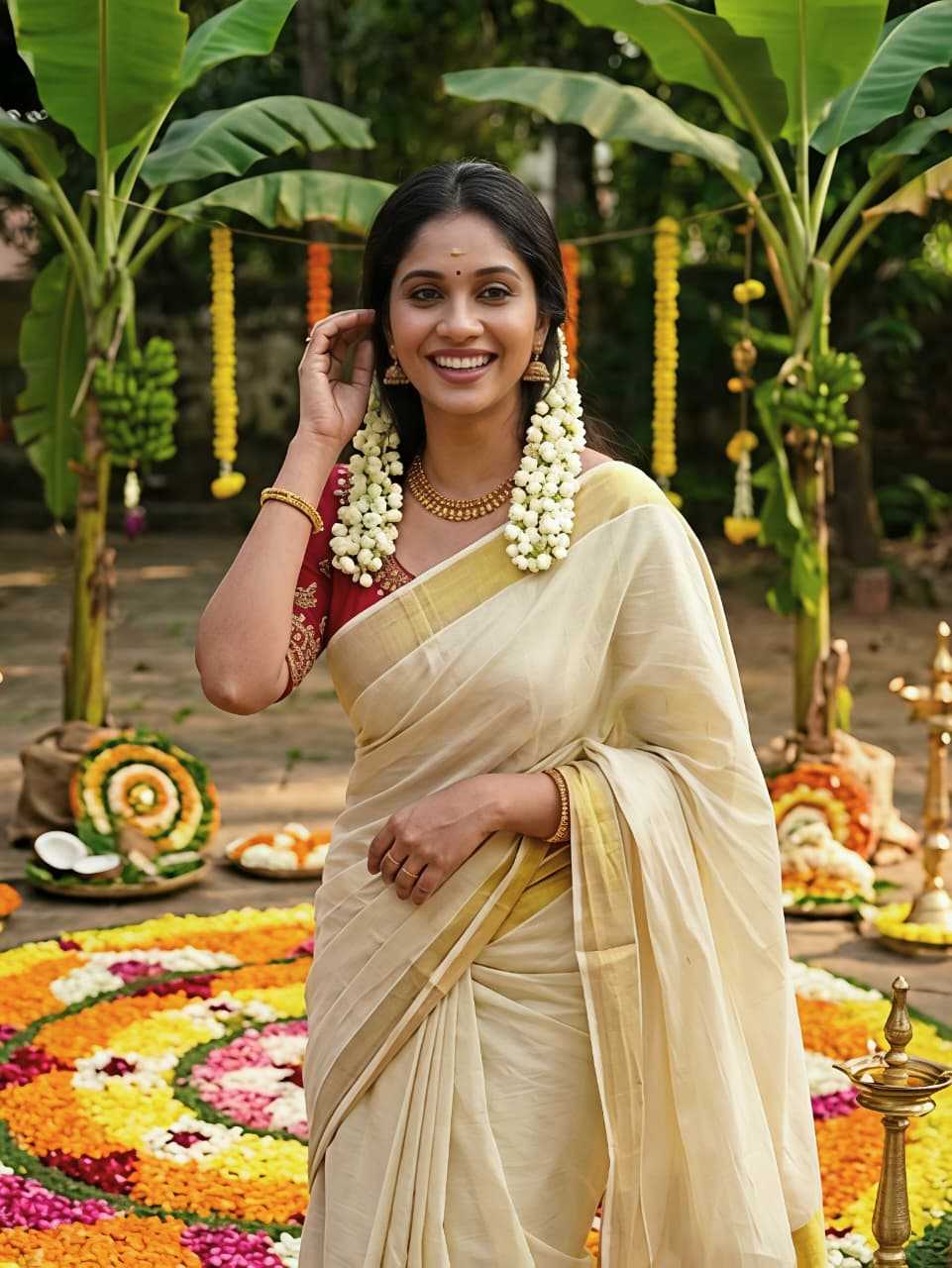 Linen Zari Border Saree